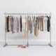童装 挂衣杆女装 陈列货架中岛 店展示架不锈钢亮光银色落地式 服装
