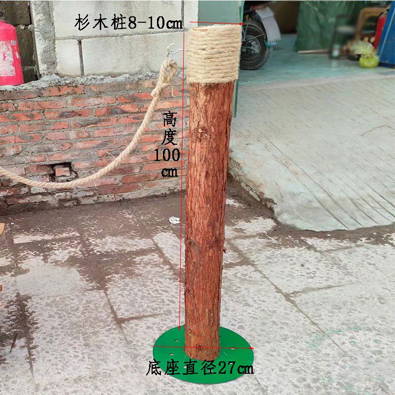 森系婚庆麻绳木桩大围栏草坪木桩实木公园户外路引迎宾区婚庆木桩