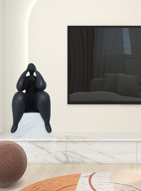 轻奢抽象人物雕塑摆件售楼处样板房创意摆设艺术品酒店软装装饰品