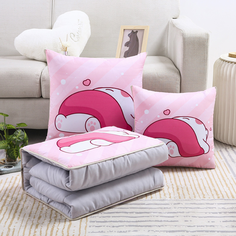 靠垫被汽车抱枕被子两用卡通枕头被多功能办公室靠枕午睡空调被毯