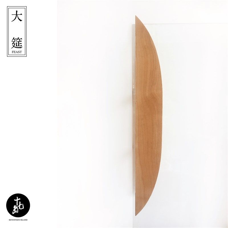 新中式大门拉手原木实木铝合金玻璃门把手对开双开半圆形酒店推拉