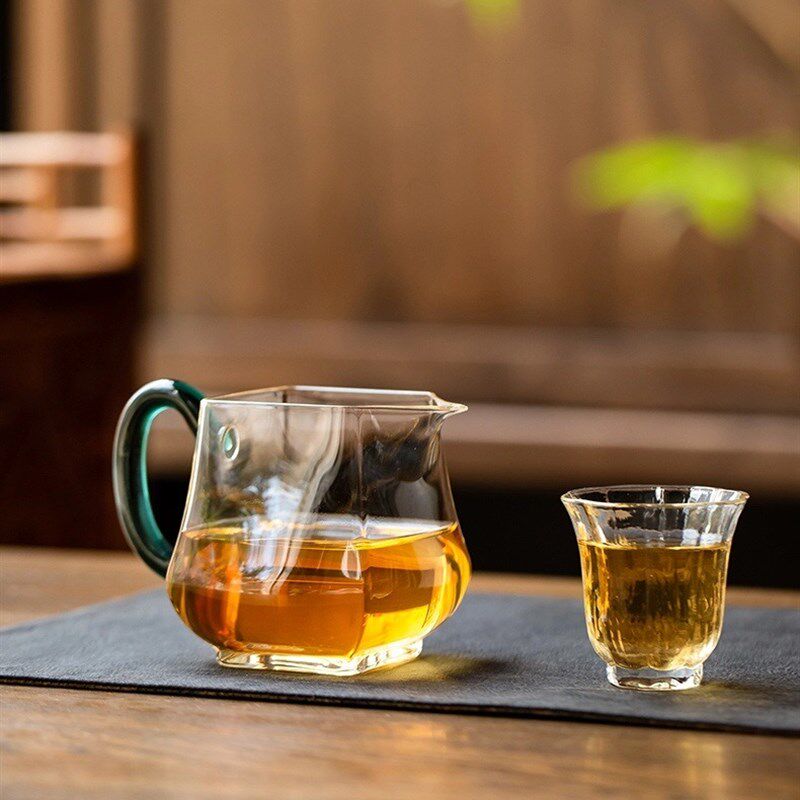 耐热加厚茶海玻璃茶具手工四方公道杯功夫茶具分茶公杯方底分茶器