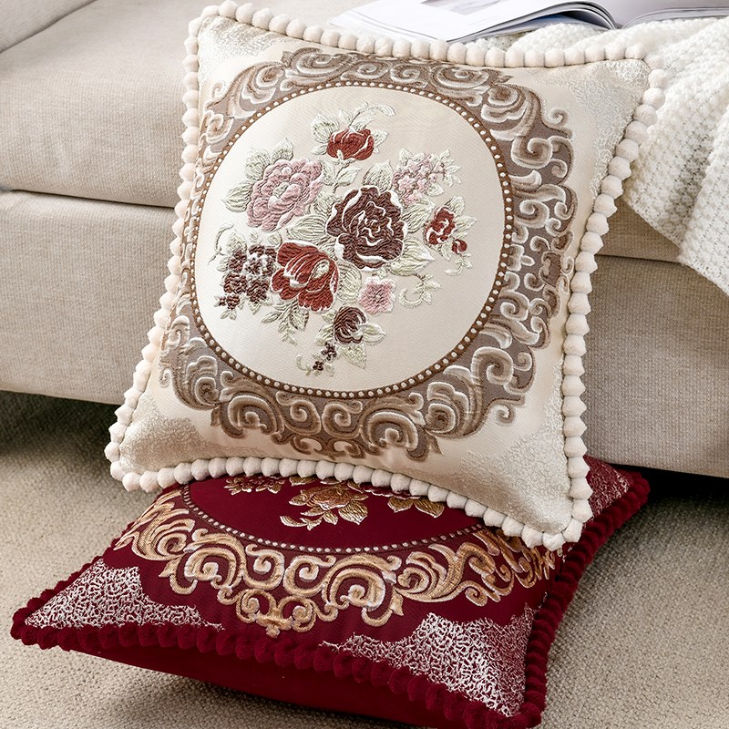 欧式沙发抱枕正方形靠垫客厅靠枕北欧靠背垫护腰靠背车载汽车枕头