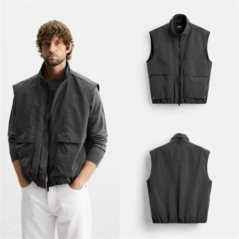 2024秋季新品男装工装口袋宽松立领无袖科技面料背心马甲 7380877,男装,常规马甲,淘宝优惠券,粉丝福利购,淘宝优惠卷