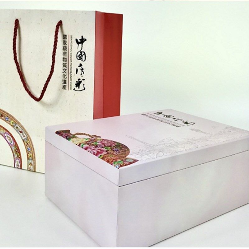 实体店经营广彩工艺品 广州手信礼品 荔枝茶具整套 红棉花彩绘