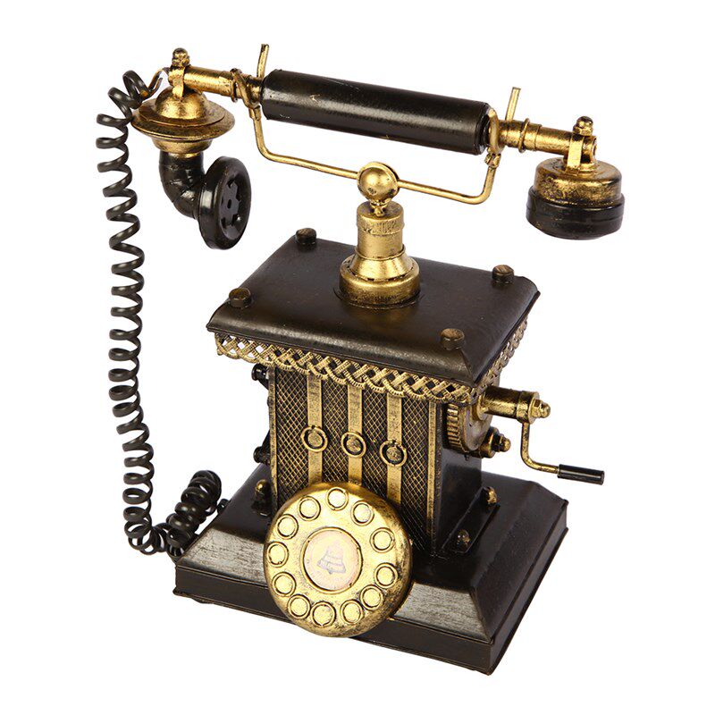 欧式复古老式电话机桌面摆件客厅酒柜办公室家居装饰品拍照小道具