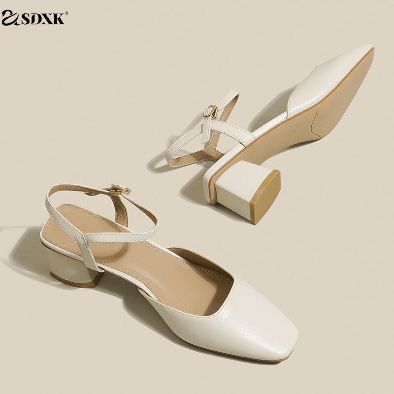 SDXK2025新款粗跟仙女风外穿单鞋女秋高跟鞋时装气质中跟女鞋