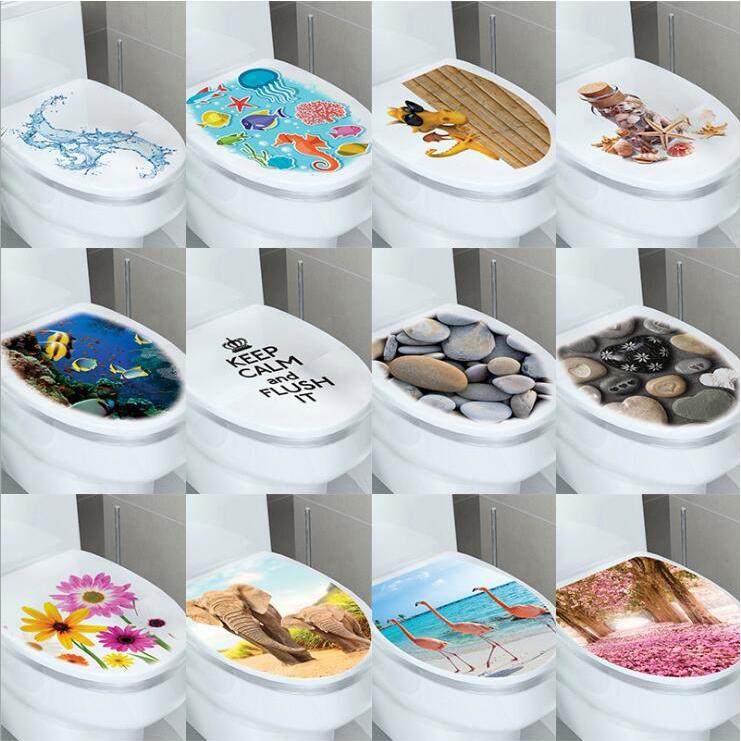 直销JM多款精装欧美立体马桶贴卫生间装饰贴纸浴室装饰画PVC防水图片