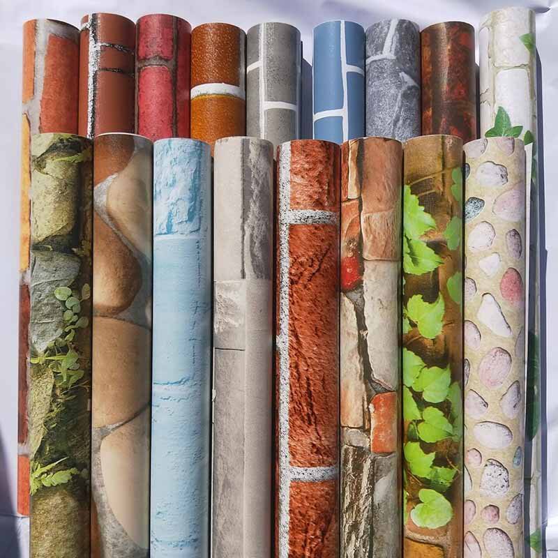 砖纹自粘墙纸自粘壁纸复古砖纹自贴壁纸旧房翻新自贴墙纸一件胶水