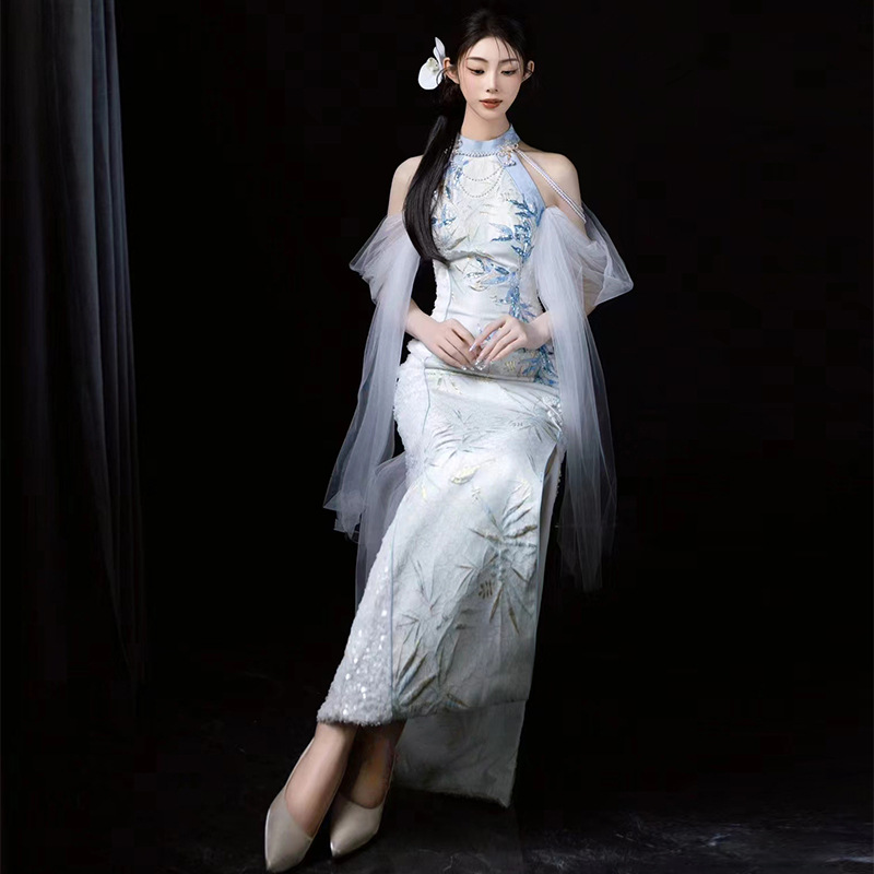新中式旗袍晚礼服女2025新款轻奢小众高端成人礼连衣裙流苏高级