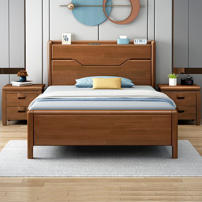 光明家具实木单人床90cm