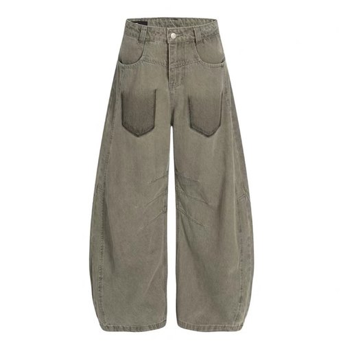 美式复古水洗做旧牛仔裤男女