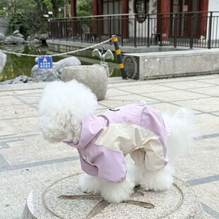冲锋 防尘防泼薄款 春秋款 狗狗衣服四脚可爱外出加绒泰迪博美春秋款