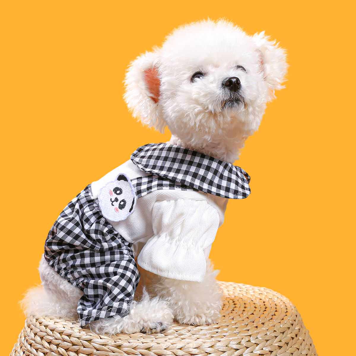 狗狗衣服可爱清仓洋气全包春秋薄款泰迪黑白可爱小狗衣服四脚夏装