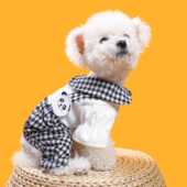 狗狗衣服可爱清仓洋气全包春秋薄款 泰迪黑白可爱小狗衣服四脚夏装