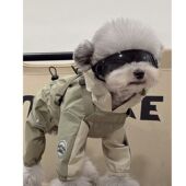 秋冬小狗帅气防寒狗狗超萌宠物专用户外防风防水夹棉保暖冲锋棉服