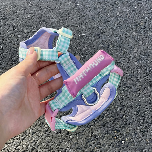 胸背带衣服宠物背带狗狗胸背猫咪幼犬牵引绳 狗狗卡通牵引绳背心式