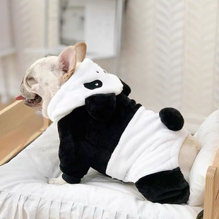 法斗狗狗衣服四脚熊猫变身装 加厚防掉毛小型中型犬冬天宠物秋冬装