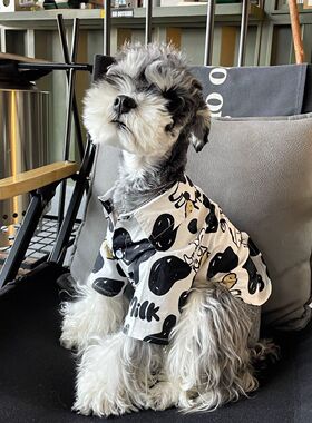 宠物衣服夏天薄款度假奶牛衬衫泰迪雪纳瑞法斗柴犬猫比熊狗狗服装