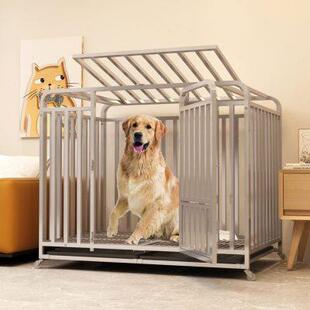 加粗全方管狗笼子狗笼大型犬铁笼狗房子室内宠物狗窝笼子大号