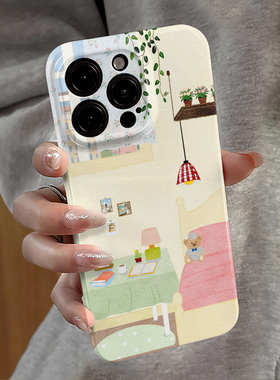 适用苹果15promax手机壳新款iPhone16pro女14小米xsmax华为13个性mate红米12小熊房间11防摔vivo套oppo荣耀ee