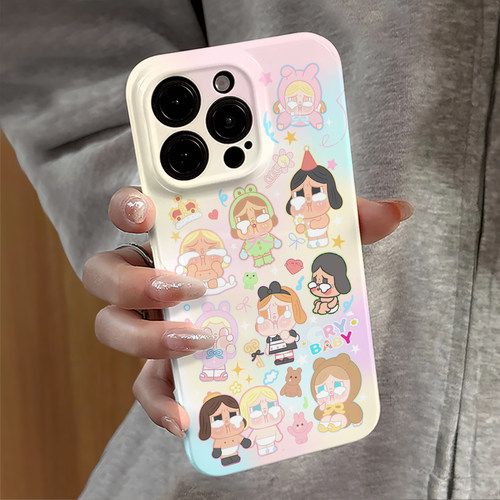 适用苹果17promax手机壳iPhone16pro新款ip15小米13华为12卡通14可爱哭娃全包mate红米11防摔vivo套oppo荣耀e