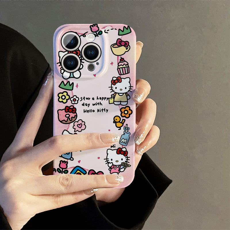 适用苹果15promax手机壳女16e华为小米oppo红米mate70荣耀iPhone16甜点kt猫14新款i13保护套12卡通vivo防摔11
