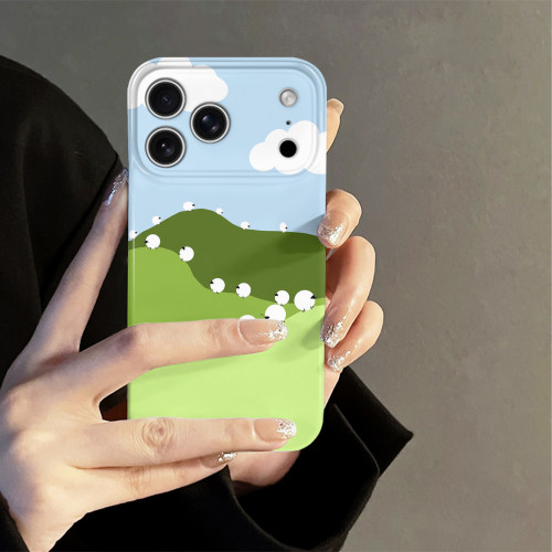 草坪小羊适用iPhone18promax手机壳苹果17pro新款16日韩15个性14防摔套13十八夏天华为荣耀oppo小米vivo红米