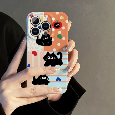 适用华为mate60pro手机壳可爱女mate50新款mt20镜头mate40全包波点黑猫mate30防摔保护套pro+小众高级感硅胶