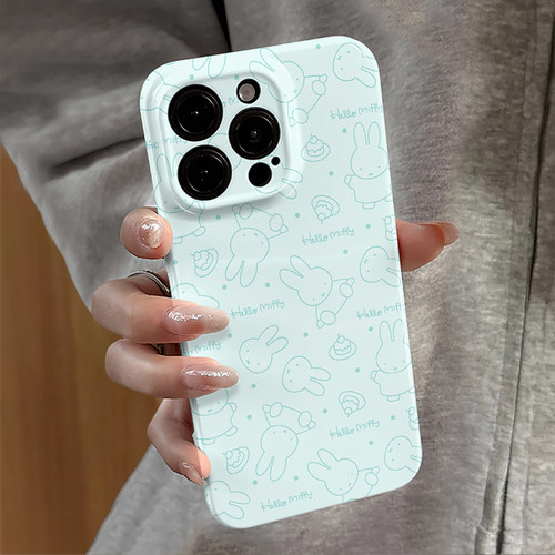 适用苹果16pro手机壳iPhone15新款ip17promax小米13华为12米菲兔子14卡通防摔mate红米11简约vivo套oppo荣耀e
