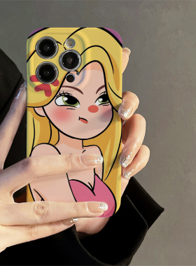 适用于iphone15promax苹果17pro手机壳11生气女孩iP16新款13/14pro的菲林壳xr网红情侣xs高级感12卡通防摔套