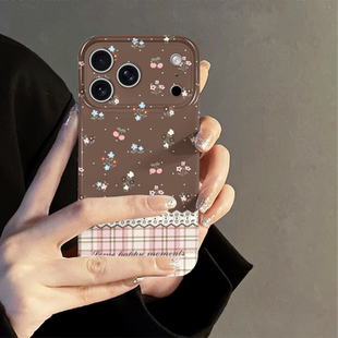 格纹碎花适用苹果17pro手机壳iPhone16promax新款 13防摔套oppo小众12小米华为荣耀vivo红米xs 15pro韩系14个性