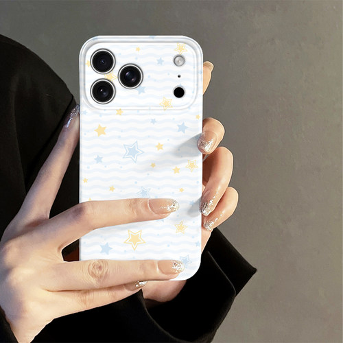 波纹星星适用苹果18promax手机壳iPhone17pro简约16日韩15个性oppo14防摔套13十八新款华为荣耀小米vivo红米