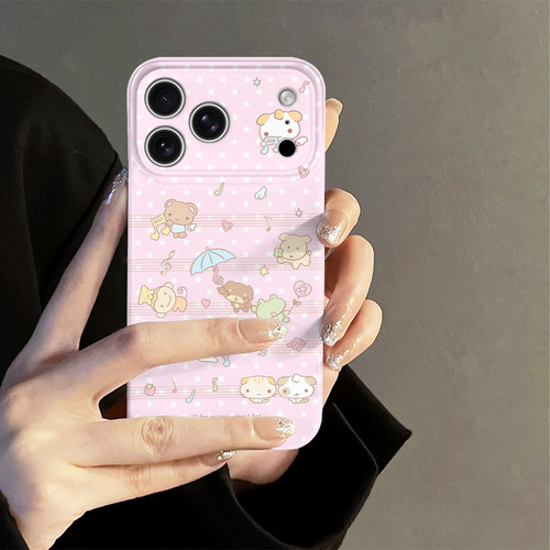 音符动物适用苹果18promax手机壳iPhone17pro新款16日韩15卡通14防摔套13十八可爱华为荣耀oppo小米vivo红米