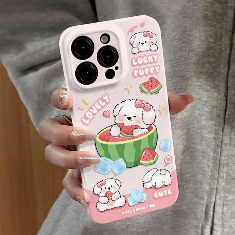 适用苹果15pro手机壳女iPhone16promax新款14可爱mate华为16e红米13西瓜小狗oppo小米xsmax防摔vivo套12荣耀1
