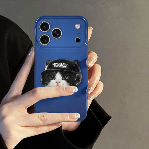 头盔猫咪适用iPhone17promax手机壳苹果16pro简约iP15pro日韩14新款13防摔套可爱华为12oppo小米荣耀vivo红米