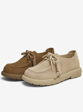 TATA他她复古全包勃肯鞋女鞋真皮休闲圆头单鞋2025春新款CV601AM5