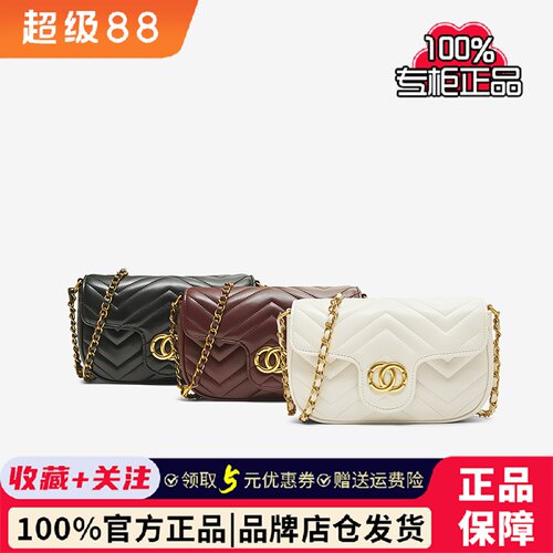 百思图2025冬季商场新款链条小方包时尚潮流单肩斜挎包女TY053DX5