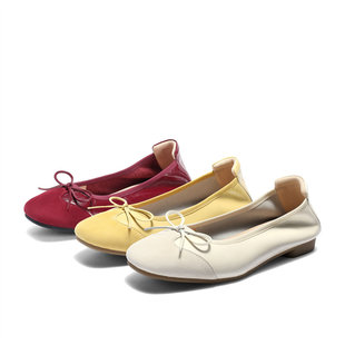拼接简约舒适平底浅口单鞋 森达妈妈鞋 新款 2025秋季 ZTH05CQ5 女款