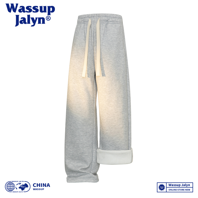 WASSUPJALYN男士宽松直筒休闲裤