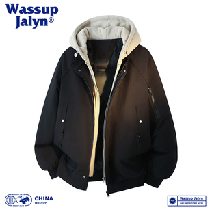 WASSUP JALYN羽绒棉服男女2025秋冬假两件加厚棉衣巨好看棉袄外套