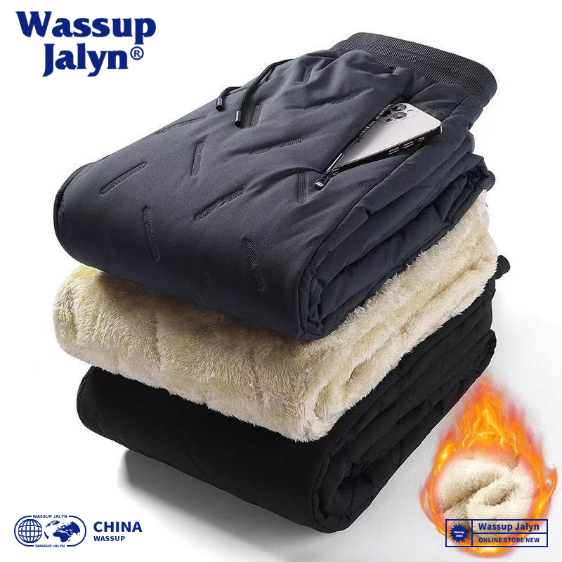 WASSUP JALYN冬季羽绒棉裤男士羊羔绒加厚加绒防风大码保暖滑雪裤