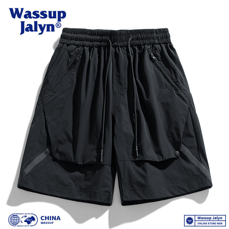 WASSUP JALYN美式工装冰丝短裤男士夏季薄款宽松直筒裤休闲五分裤,男装,短裤,淘宝优惠券,粉丝福利购,淘宝优惠卷