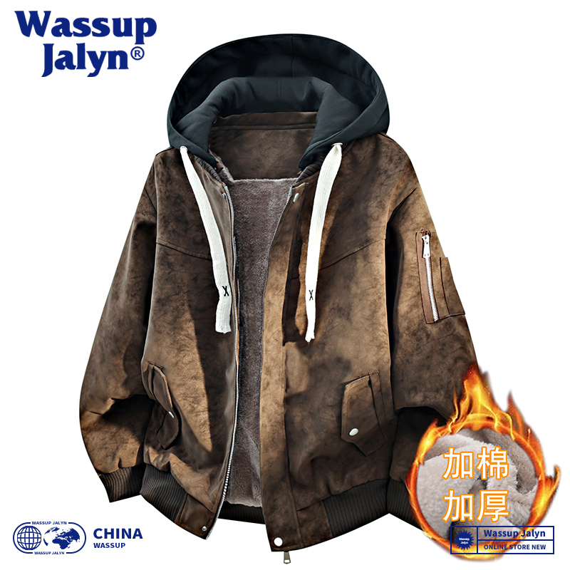 WASSUPJALYN美式高街连帽皮衣