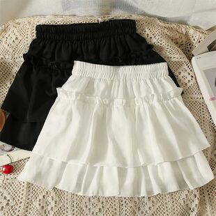 color cake high pleate skirt waisted 纯色高腰百褶蛋糕裙Solid