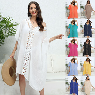 Splicing loose beach long skirt for women 拼接宽松沙滩长裙女