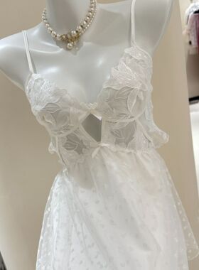 Strap mesh casual home sleepwear for women吊带网纱家居睡衣女