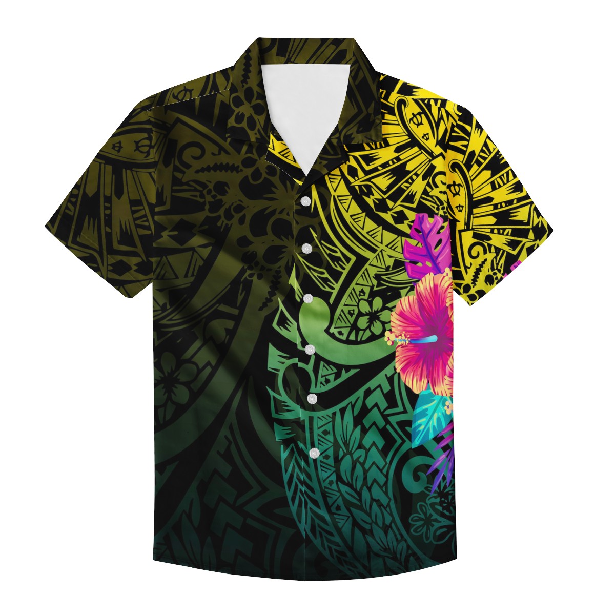 3D floral print plus size shirt T-shirt3D花朵印花大码衬衫T恤