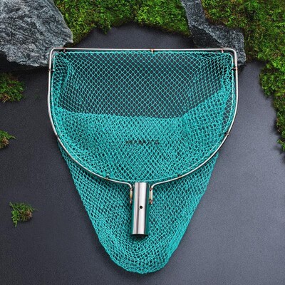 平头方形螺丝小网不锈钢实心抄网头带内圈养殖捞鱼加深大物抄网兜