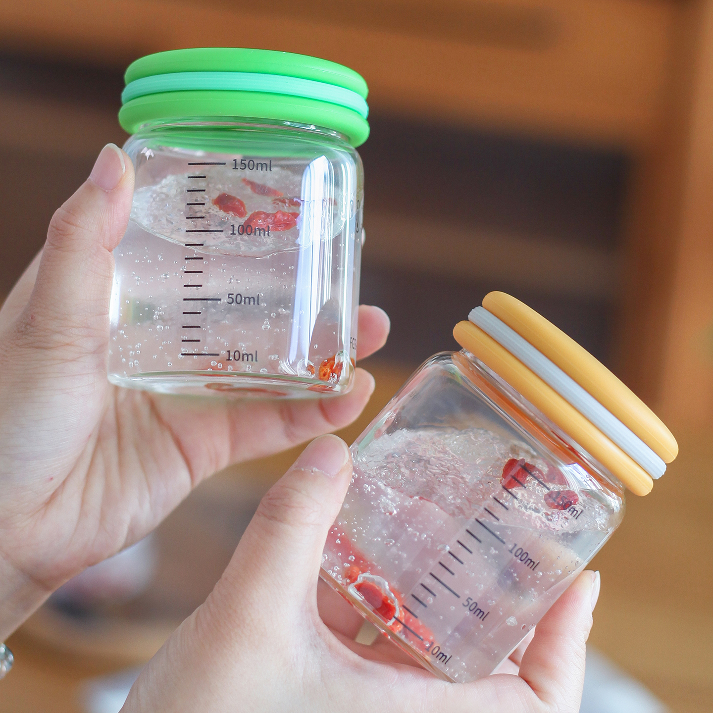 燕窝分装瓶可蒸煮高硼硅玻璃食品级炖盅蜂蜜花胶鱼胶刻度杯密封罐